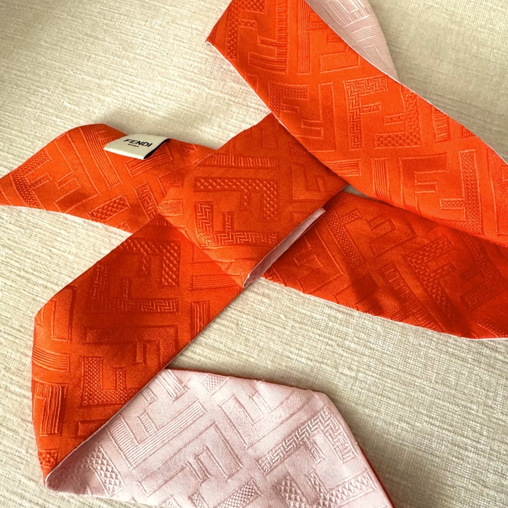 Fendi silk bandeau skinny scarf